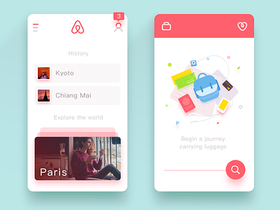 Hi Airbnb airbnb color icon journey red search shadow shenq ui