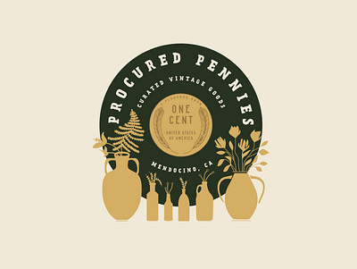 PROCURED PENNIES art branding clean design identity illustration illustrator lettering logo minimal