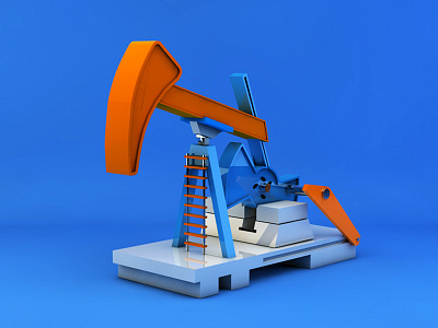 Pump jack 3d 3dsmax autodesk blue cinema4d maxon oil pumpjack toy