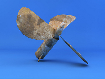 Ship Propeller 3d blue cinema4d ocean old propeller rusty ship texture travel