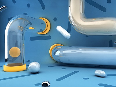 Tube in - Tube out balls blue c4d cinema4d flow glass learning pattern primatives render tubes