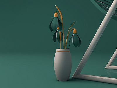 TreadWheel (Close Up) 3d c4d cinema4d design designer flower mouse photoshop vase wheel