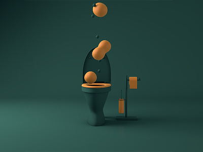 Always Flush 3d adobe cinema4d designer flush photoshop poop privacy toilet wc