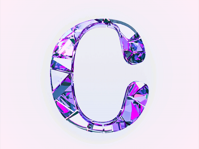 C 36daysoftype 3d adobe animation c4d cinema4d design glass illustration photoshop purple