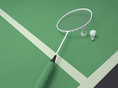 Le's play badminton 3d adobe animation c4d cinema4d cloth illustration muzli photoshop portugal