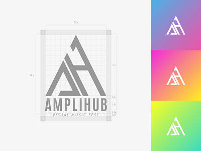 AMPLIHUB Logotype brand branding design festival gradient identity logo logomark logotype music workshop
