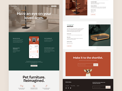Feniska Landing Page 3d render layout ui design web design