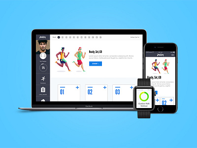 Marathon running club fitness mobile ui design watch web