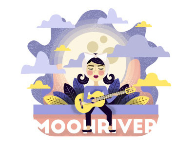 Moon River design flatillustration illustration
