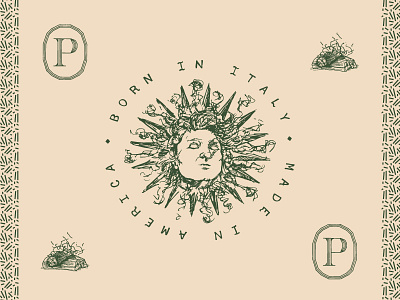 Passione Sun God branding illustration logo pattern pizza