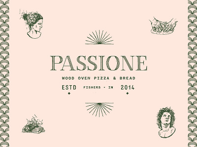 Passione branding illustration logo pattern pizza