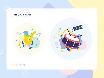 Music show art branding design flat icon illustration illustrator typography ui web