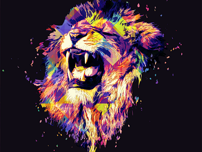 Roaring Back digitalart lion popart