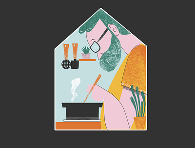 Lockdown 2.0 Series - Home-cooking art artwork illustration poster