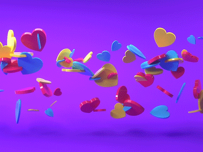 Heart animation babble c4d cinema4d gif heart loop love render together