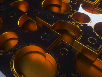 Geometry animation cinema4d design geometry gif gold loop octane render