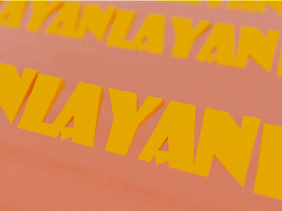 Layan 3d animation layan loop motion octane render word yellow