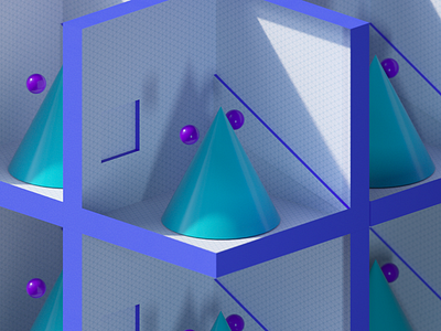 Isometric c4d cinema4d cone design isometric light octane render sphere