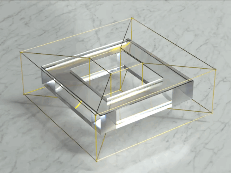 Crystal animation crystal cube glow gold infinity line loop marble motion octane render