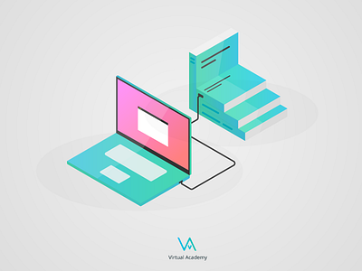 Virtual Academy Landing Page Illustration