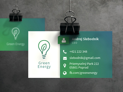 Green Energy - Branding branding business cards clean energy gradient green logo