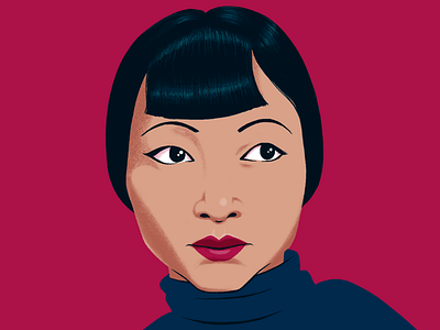 Anna May Wong asian american digital drawing hollywood illustration portrait portrait art portrait illustration woman