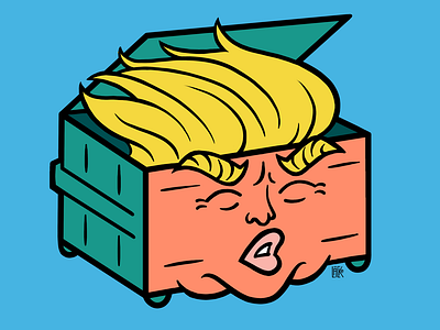 Trumpster Fire: Dumpster Fire Trump illustration