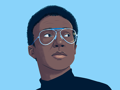 Arthur Ashe 70s arthur ashe champion digital drawing glasses illustration man portrait racial justice racket social justice sports tennis