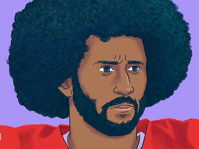 Colin Kaepernick black lives matter digital drawing football illustration kneeling portrait racial justice san francisco social justice sports