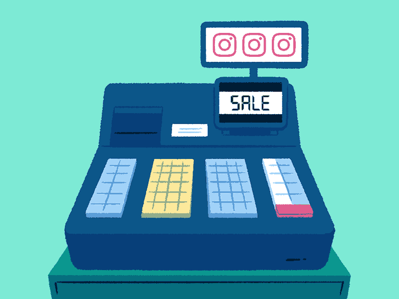 Instagram for Small Business [animated GIF] animation cash register digital gif illustration instagram online shopping retail small business social commerce social media