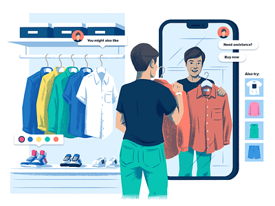 Social Commerce clothing commerce digital drawing e commerce illustration product retail shopping ui web