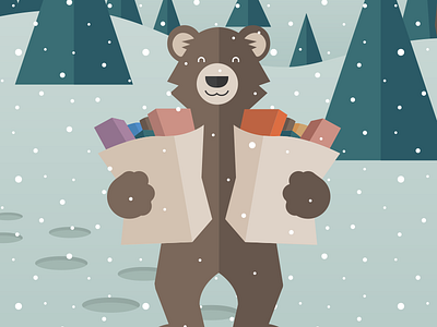 Food Drive Poster bear christmas cold drive food groceries holiday illustration winter