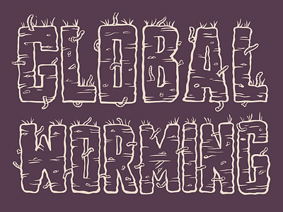 "Global Worming" hand-lettered typography illustration drawing earthworms environment handlettering illustration lettering pun typography worms