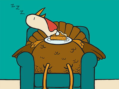 "Sproutsgiving 2015" Poster cartoon chair chicken couch holiday illustration pie pumpkin sleep thanksgiving turkey