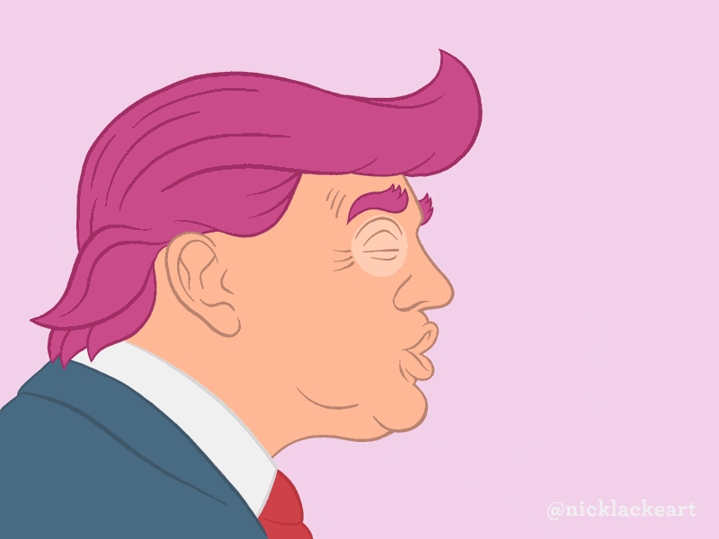 Donald Trump and his Raspberry Toupee animation business donald trump election 2016 hair loop pink politics trump