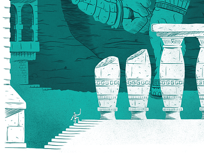Shadow of the Colossus Digital Illustration art colossus columns digital art drawing fan art gaming illustration monster mountains rubble texture