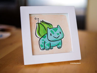 Pokemon Go Gouache [Bulbasaur] animal bulbasaur cute etsy gouache illustration monster painting pokemon watercolor