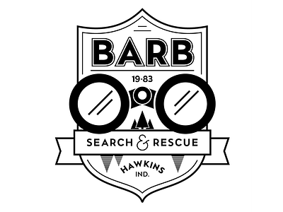 Barb: Search & Rescue (Stranger Things) apparel badge binoculars crest design illustration netflix retro shirt stranger things