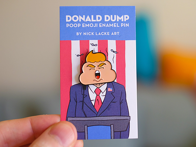 "Donald Dump" Donald Trump Poop Emoji Enamel Pin clinton election emoji enamel hillary humor pin pins politics poop president trump