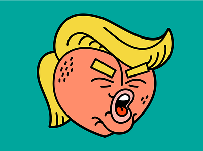 Impeach Trump Peach Emoji branding democrats design donald trump emoji illustration logo peach peaches politics republicans resist trump
