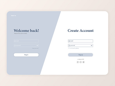 Sing In & Sing Up - UI design designer graphic graphic design interface interface design minimal mobile mobile app sing in sing up ui ui design user interface ux web web design web ui web ui design web ux