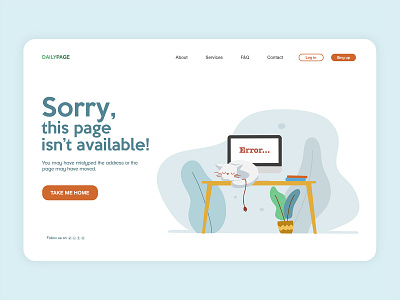 Page 404 - UI 404 error 404 page 404 page ui daily ui dailyuichallenge design illustration illustration digital illustrator interface interface design page not found ui ui design user interface ux ux design vector web web ui