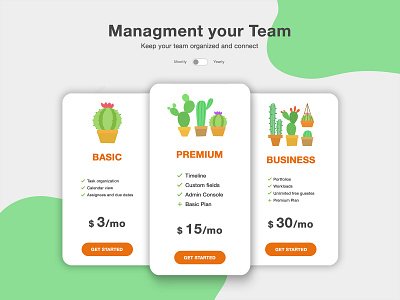 Pricing Page UI cards daily ui dailyuichallenge illustration interface interface design mobile app plans prices pricing pricing plan subscription team teamwork ui ui design user interface ux website website design