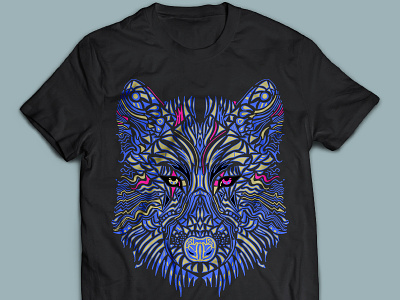 T-Shirt Design animal doodle drawing floral hipster illustration line triangle vector vector stock wolf