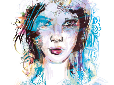 Portrait Illustration art digital doodle drawing eye painting portrait watercolor