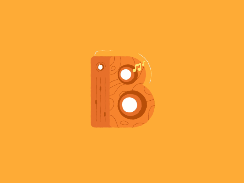 Day 2 / "B" for Beat 36dayoftype 36days animation beat beatbox boombox illustration motiongraphics texture