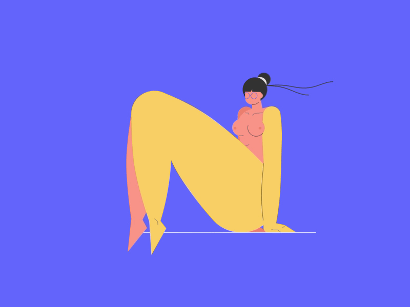 "N" for Nude 36 days of type aftereffects animation character flat hair illustration motiongraphics nude