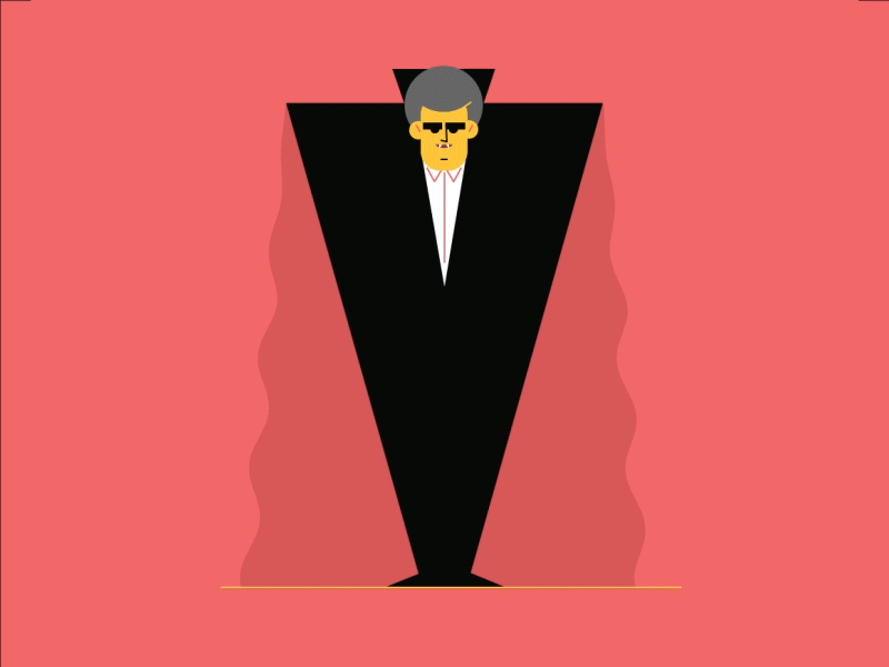 V for Vampire 2d 36 days of type aftereffects animation character flat illustration motiongraphics vampire