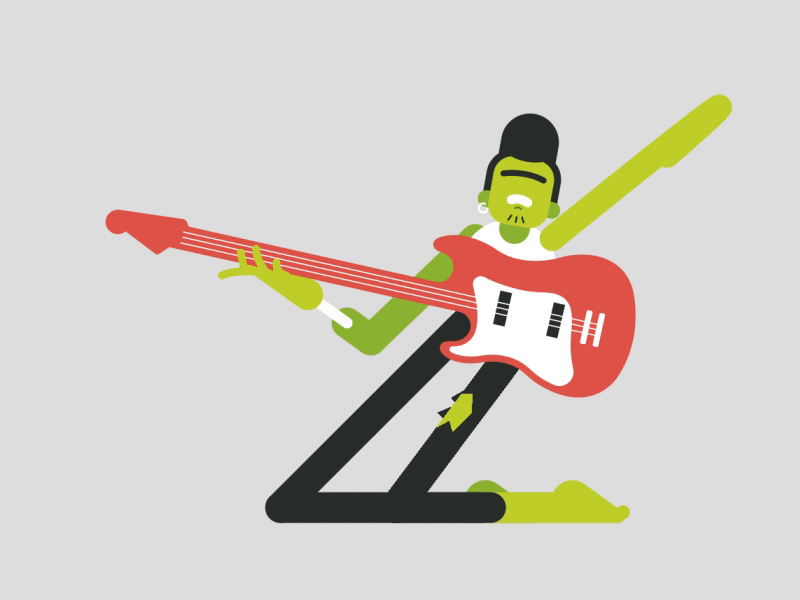 Z for Zombie 36 days of type aftereffects animation flat guitar illustration motiongraphics rock roll zombie