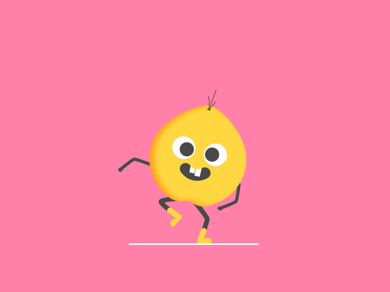 Dancing quince animation character cute dance flat illustration jump jumper quince yellow